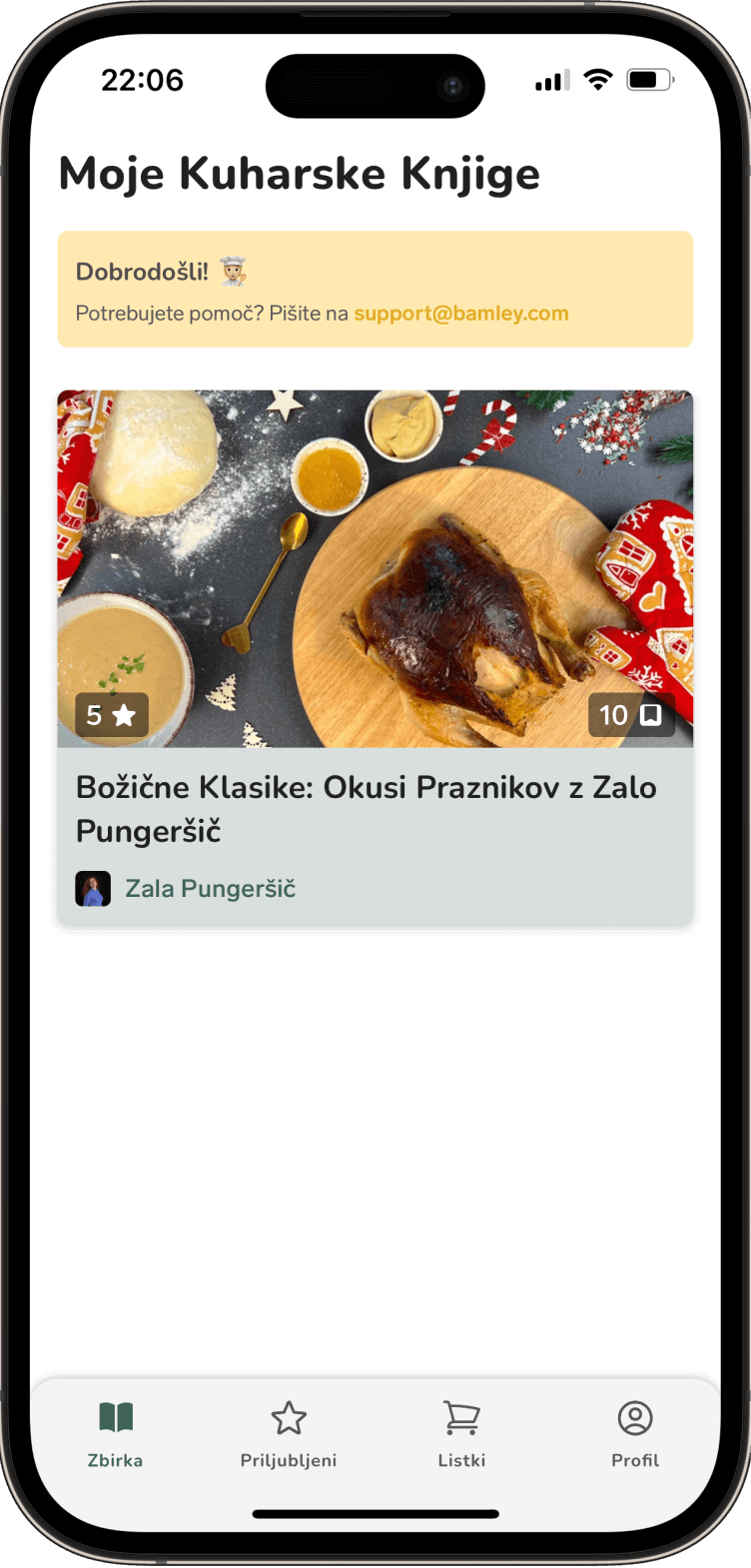 Cookbook Features in Bamley App - Large Image