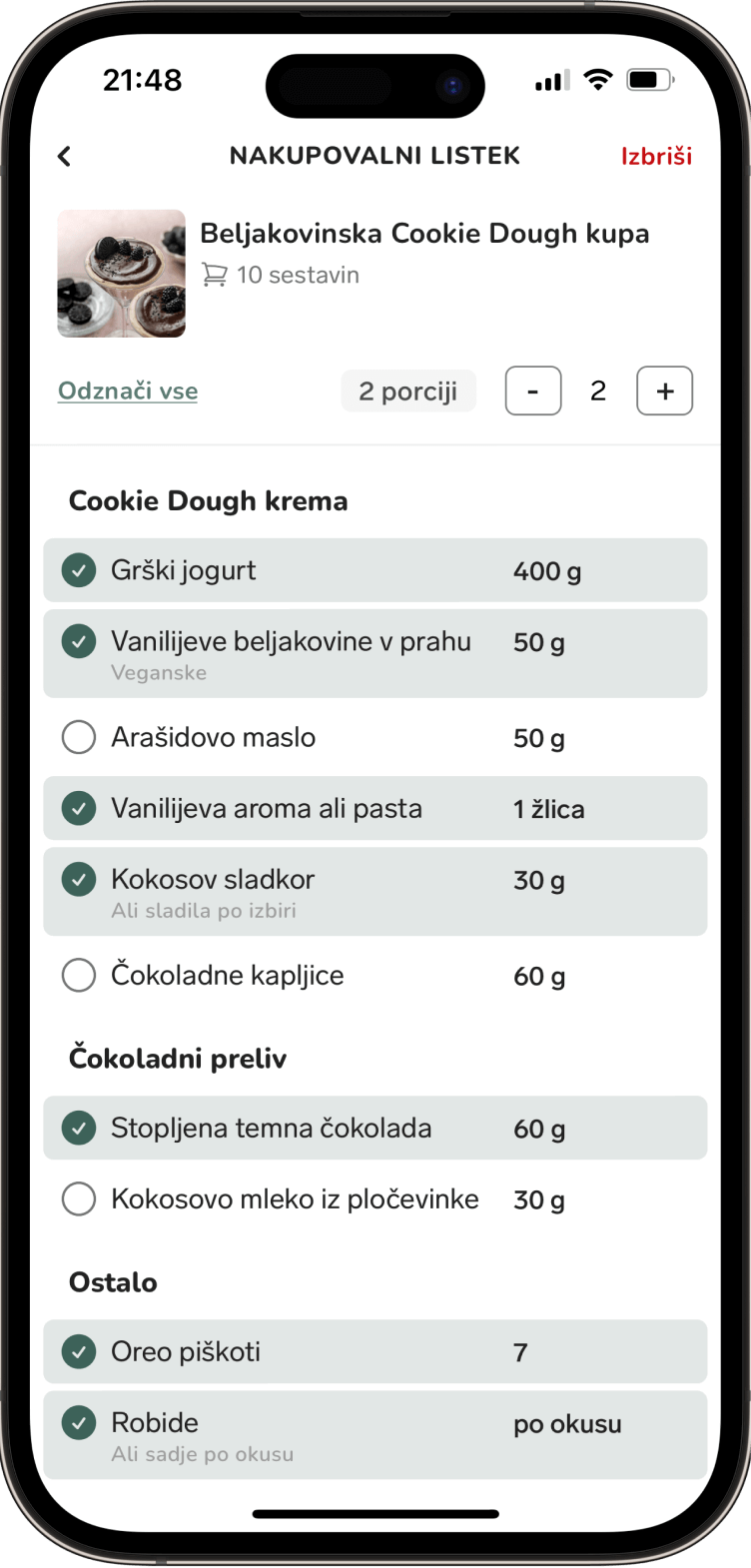 Cookbook Features in Bamley App - Large Image